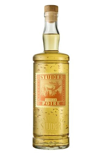 Spirits & Portwein, Vieille Poire Williams - Réserve Baron Louis mit Goldflitter, Distillerie Studer