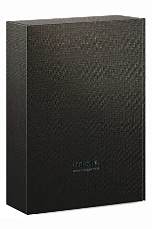 Geschenkkarton schwarz, für 3 Flaschen 75cl, Geschenkkarton schwarz mit Logo