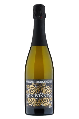 Schaumwein, Black Label Weisser Burgunder Sekt, Weingut von Winning
